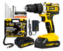 Parafusadeira Furadeira De Impacto The Black Tools Profissional TB-21PX 2 Baterias Com Maleta 60Hz Amarelo