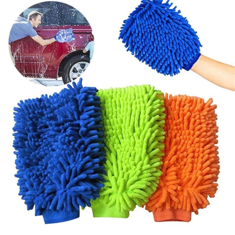 🧤 Kit de Lavagem para Carro e Moto – Luvas de Microfibra Multicoloridas 🚗✨