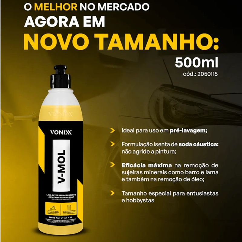 Kit Shampoo V-Mol V-Floc Intense Cera Blend Spray 500ml Vonixx e Acessórios Karbox