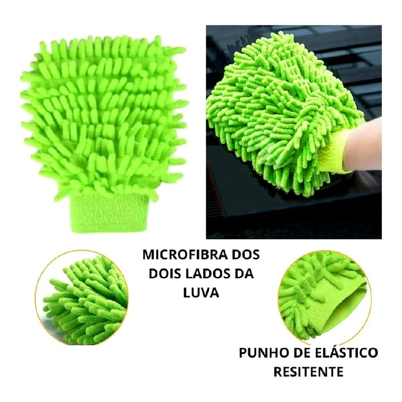 🧤 Kit de Lavagem para Carro e Moto – Luvas de Microfibra Multicoloridas 🚗✨