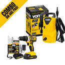 Parafusadeira Furadeira De Impacto The Black Tools Profissional TB-21PX 2 Baterias Com Maleta 60Hz Amarelo