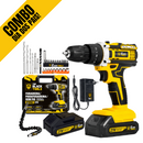 Parafusadeira Furadeira De Impacto The Black Tools Profissional TB-21PX 2 Baterias Com Maleta 60Hz Amarelo