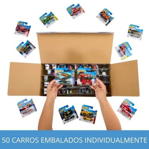 Caixa Hotwheels com 50 Carros exclusivos e ÚNICOS - FRETE GRÁTIS